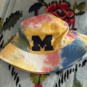 Tie-Dye Bucket Hat with Michigan Logo
